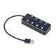  Gembird USB 3.0 HUB 4 portos fekete (UHB-U3P4P-01) 