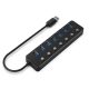  Gembird USB 3.0 HUB 7 portos fekete (UHB-U3P7P-01) 