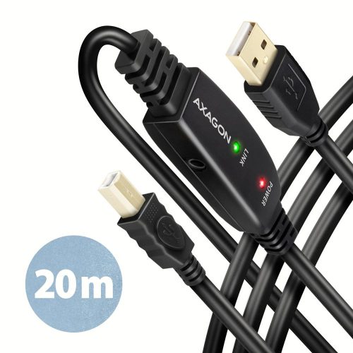  Axagon ADR-220B aktív USB-B hosszabbító kábel 20m 