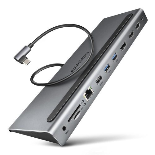  Axagon HMC-4KX3 USB-C 11in1 notebook dokkoló ezüst 