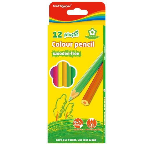  Keyroad famentes színes ceruza készlet virág alakú test, 12 szín (KR972399) 