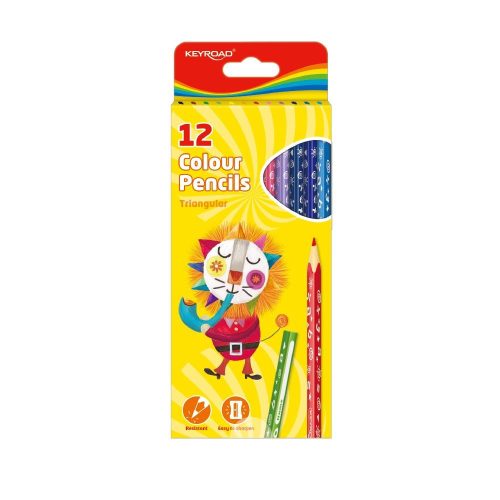  Keyroad színes ceruza készlet háromszögletű, 12 szín (KR971273) 