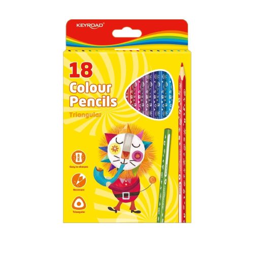  Keyroad színes ceruza készlet háromszögletű,18 szín (KR971275) 