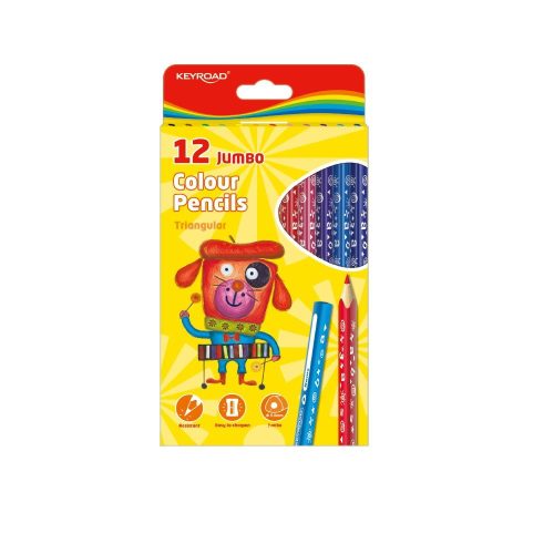  Keyroad színes ceruza készlet vastag, háromszögletű,12 szín (KR971349) 