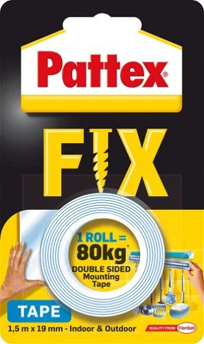  Patex Fix 80 kg kétoldalas ragasztószalag 19mmx1,5m (1684211) 