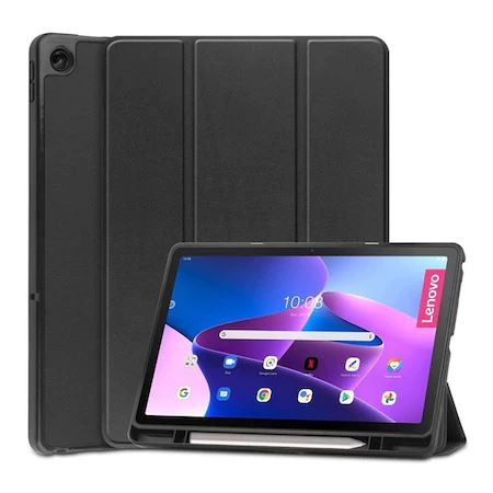  Gigapack Lenovo Tab M10 Plus bőr hatású tok fekete (GP-126357) 