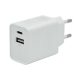  Gigapack hálózati töltő USB aljzat / Type-C aljzat fehér (GP-135543) 