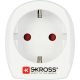  Skross hálózati csatlakozó adapter (240V, EU2 pin - UK, földelt, utazótöltő) fehér (1.500230-E) 