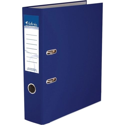  Victoria Basic iratrendező 75mm gerincvastagság, élvédő sínnel, A4 sötétkék (IDI75SK) 