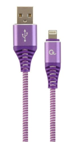  Gembird 8-pin - USB-A adat- és töltőkábel 2m lila-fehér (CC-USB2B-AMLM-2M-PW) 
