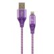  Gembird 8-pin - USB-A adat- és töltőkábel 2m lila-fehér (CC-USB2B-AMLM-2M-PW) 