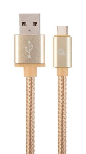  Gembird USB-A - Type-C harisnyázott kábel 1.8m aranyszínű (CCB-mUSB2B-AMCM-6-G) 