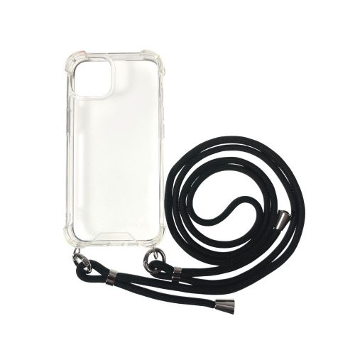  Cellect iPhone 14 Plus nyakba akasztható átlátszó tok fekete zsinórral (CEL-FEST-IPH1467M-BK) 