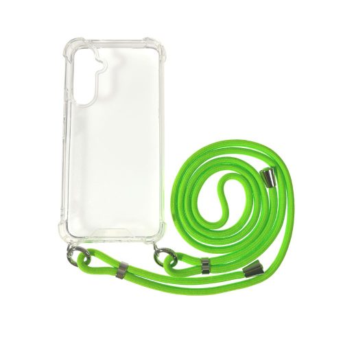  Cellect Samsung S23 Ultra nyakba akasztható átlátszó tok neonzöld zsinórral (CEL-FEST-SAM-S23U-NE) 