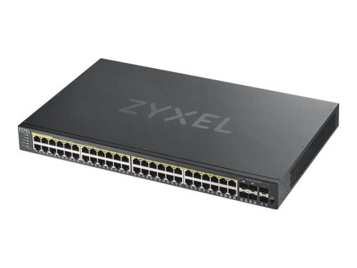  ZyXEL 48port GbE LAN PoE (375W) 4port Gbe combo RJ45/SFP L2 menedzselhető switch (GS1920-48HPV2-EU0101F) 