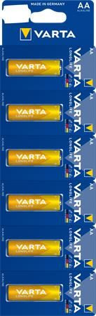  Varta Longlife Kartella AA ceruza elem 6 db egyesével téphető (4106101486) 