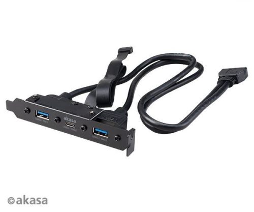  Akasa USB 3.1 Gen 2 Type-C x 1 és USB 3.1 Gen 1 Type-A x 2 hátlapi panel (AK-CBUB52-50BK) 