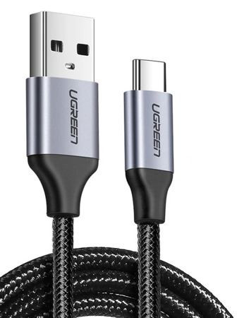  UGREEN US288 USB-A - USB-C kábel QC3.0 2m fekete-ezüst (60128B) 
