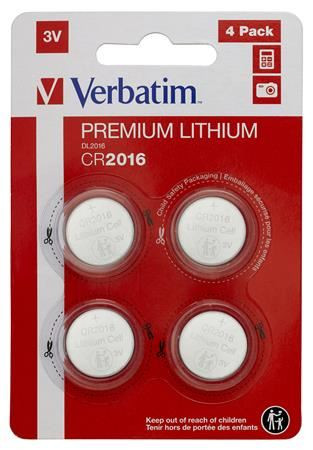  Verbatim Premium Gombelem CR2016 4db (49531) 