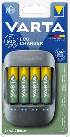  Varta ECO elemtöltő AA ceruza/AAA mikro 4x2100 mAh (57680101451) 