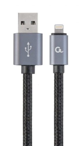  Gembird Cablexpert  USB -> Lightning kábel 1.8m fekete-szürke (CCB-mUSB2B-AMLM-6) 