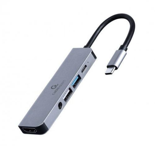 Gembird Multi Port Adapter USB Type C 5in1 USB hub szürke (A-CM-COMBO5-02) 
