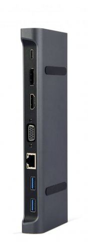 Gembird Multi Port Adapter USB Type C 9in1 USB hub szürke (A-CM-COMBO9-02) 