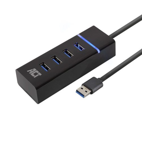  ACT USB-A Hub 3.2 4 portos fekete (AC6300) 