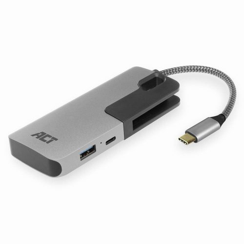  ACT USB-C Hub 3.2 3 portos kártyaolvasóval ezüst (AC7052) 