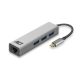  ACT USB-C Hub 3.2 3 portos + gigabyte ethernet ezüst (AC7055) 