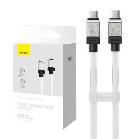  Baseus CoolPlay USB-C - USB-C kábel 100W 1m fehér (CAKW000202) 
