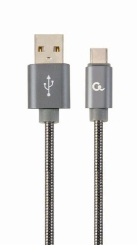  Gembird USB Type-C - USB-A adat- és töltőkábel 2m metálszürke (CC-USB2S-AMCM-2M-BG) 
