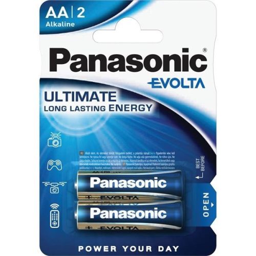 Panasonic EVOLTA 1,5V AA/ceruza szupertartós alkáli elem (2 db/csomag) (LR6EGE-2BP) 