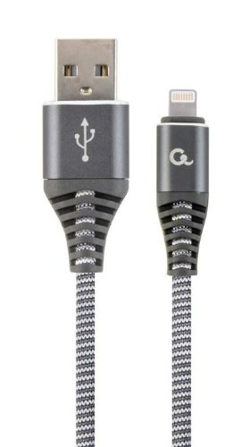  Gembird Lightning - USB-A adat- és töltőkábel 1m szürke-fehér (CC-USB2B-AMLM-1M-WB2) 