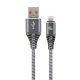  Gembird Lightning - USB-A adat- és töltőkábel 1m szürke-fehér (CC-USB2B-AMLM-1M-WB2) 