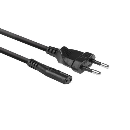  ACT Euro 2 Pins (CEE 7/16) - IEC 60320 C7 tápkábel 1,5m fekete (AC3300) 
