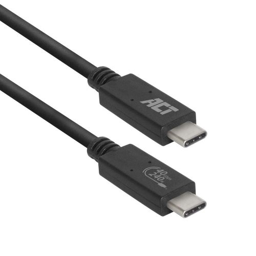  ACT USB-C - USB-C 40Gbps, Thunderbolt3/4 kábel 0.8m fekete (AC7451) 