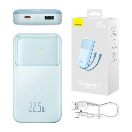  Baseus Comet Powerbank 10000mAh USB-A - USB-C 22.5W kék (PPMD020003) 