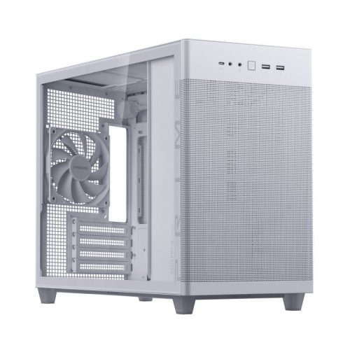  ASUS Prime AP201 Tempered Glass táp nélküli ablakos MicroATX ház fehér (90DC00G3-B39010) 