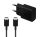  Samsung USB Type-C hálózati töltő 15W + USB Type-C kábel fekete "Gigapack csomagolás" (EP-T1510EBE / EP-DA705BBE) 