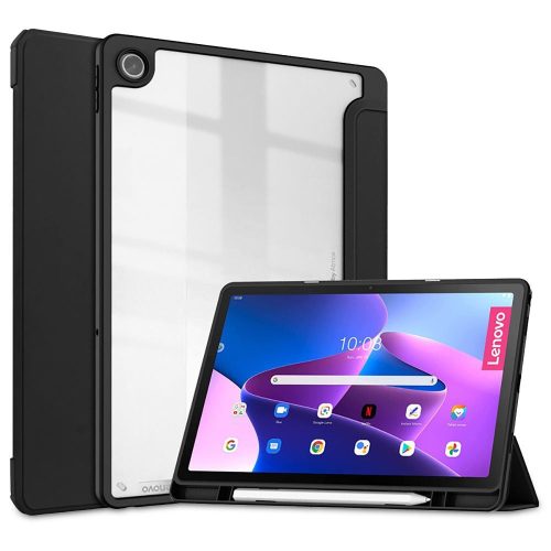  Gigapack Lenovo Tab M10 Plus bőr hatású tablet tok fekete (GP-132380) 