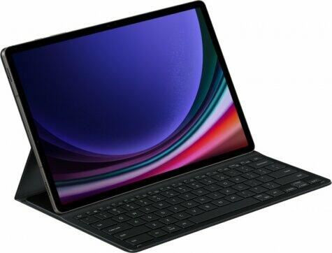  Samsung Galaxy Tab S9 Ultra bőr hatású QWERTY angol nyelvű tablet tok fekete (EF-DX910BBEGGB) 