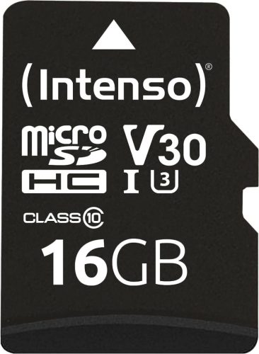  16GB microSDHC Intenso Professional memóriakártya + adapter UHS-I C10 U1 V30 (3433470) 