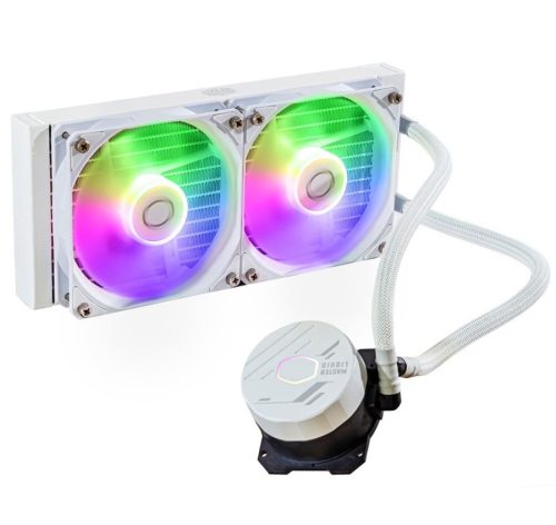  Cooler Master MASTERLIQUID 240L CORE ARGB vízhűtés 2 ventilátoros CPU hűtő fehér (MLW-D24M-A18PZ-RW) 