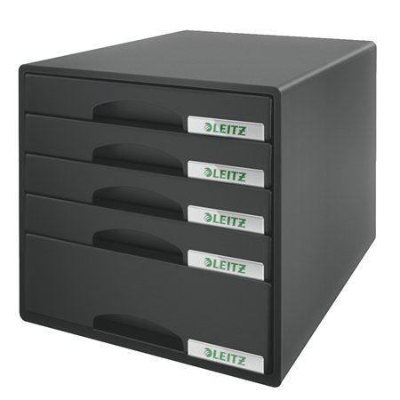  Leitz Plus irattartó műanyag 5 fiókos fekete (52110095/E52110095) 