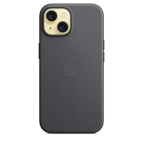  Apple MagSafe-rögzítésű iPhone 15 FineWoven szövettok fekete (MT393ZM/A) 