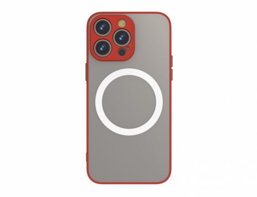  Cellect iPhone 14 Pro mágneses műanyag tok piros-fekete (CEL-MATTMIPH14PR-RBK) 
