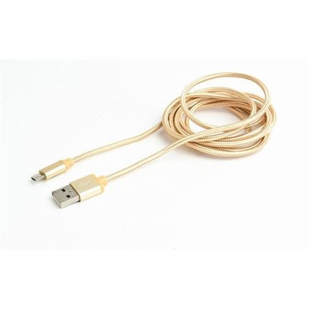  Gembird USB 2.0 A -> USB micro-B M/M adatkábel 1.8m arany szövet birítás (CCB-mUSB2B-AMBM-6-G) 