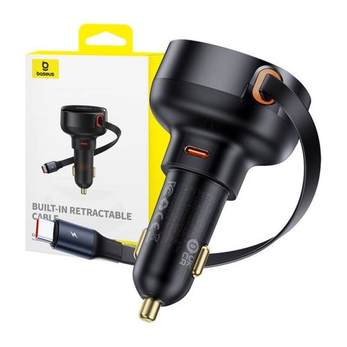  Baseus Enjoyment Pro autós töltő USB-C kábellel 60W fekete (C00057802111-01) 