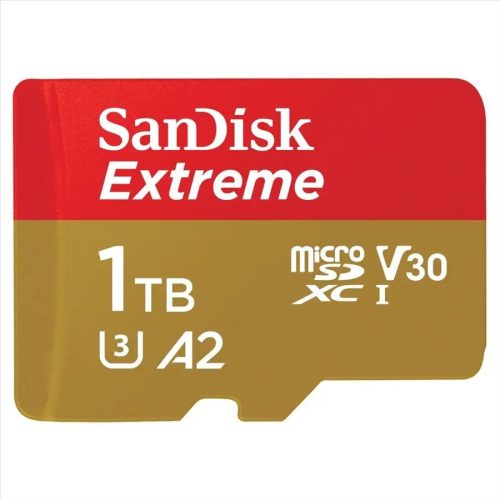  1TB microSDXC Sandisk Extreme 190 MB/s & 130 MB/s A2 C10 V30 UHS-I U3 + SD adapter (SDSQXAV-1T00-GN6MA / 121590) 